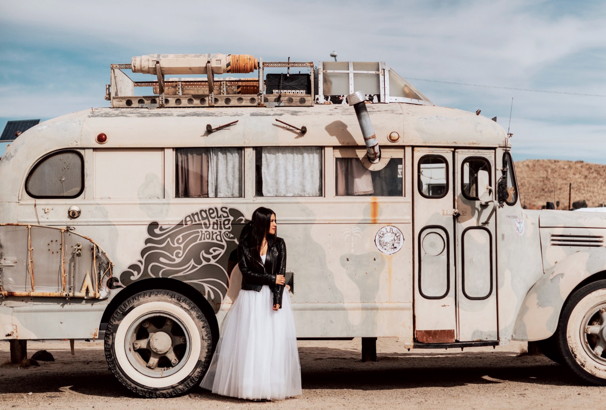 A Spreetz rider beside her camper van